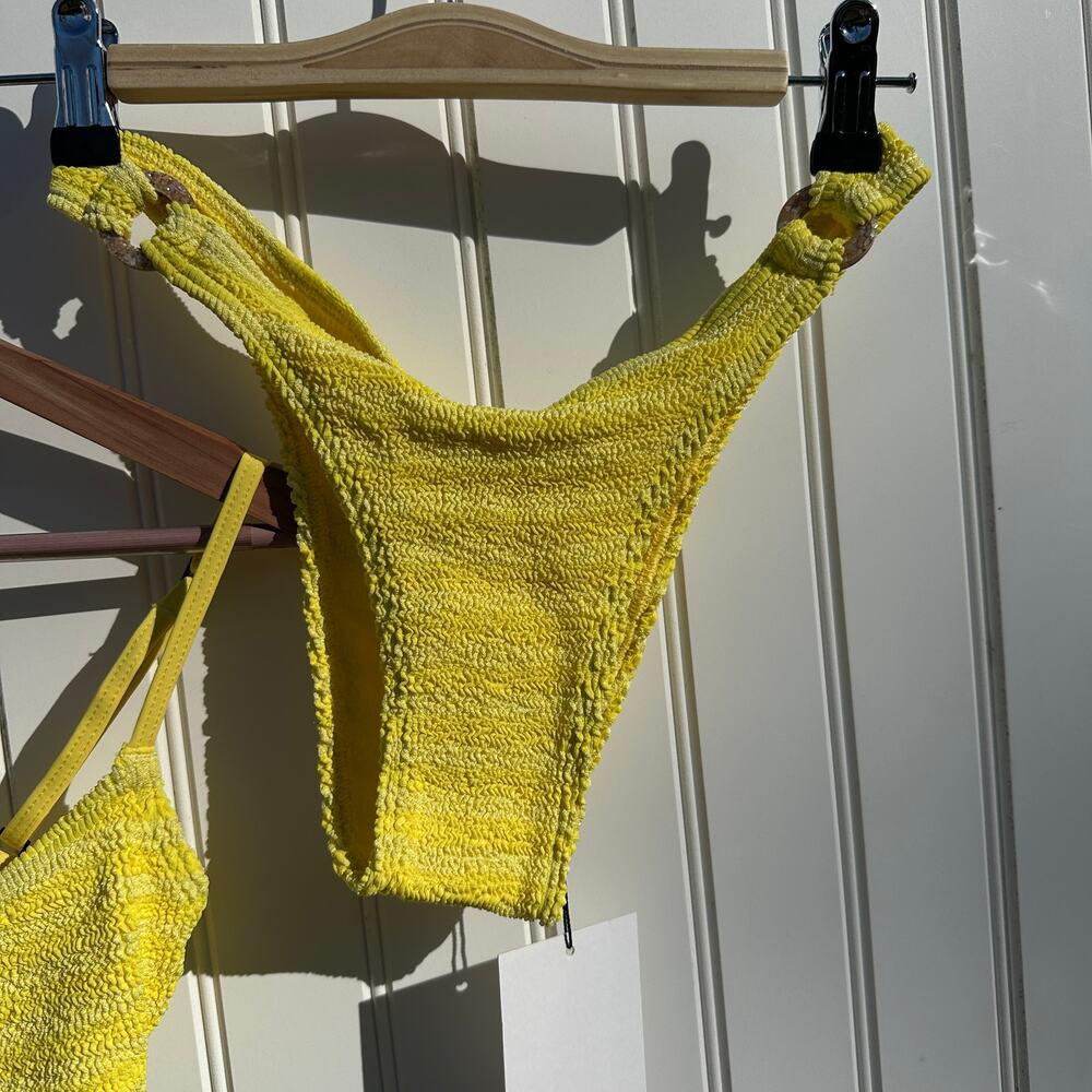 Bond Eye Australia Ring Lisso Bikini Top & Scene Brief Limoncello Yellow OS NWT - Picture 13 of 16